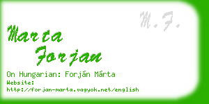 marta forjan business card
